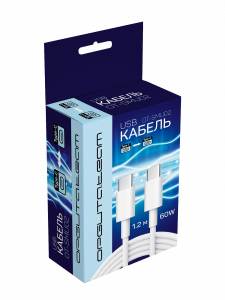 Орбита OT-SMU02 Белый кабель PD60W (TYPE-C - TYPE-C) 1.2м